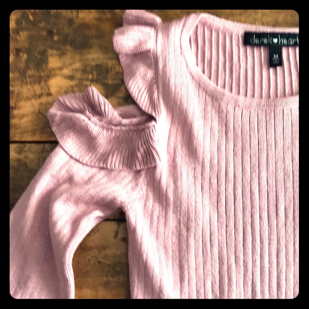 Pink sweater with shoulder cut outs